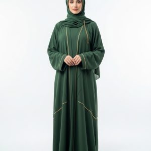 Bottle Green Crepe Abaya