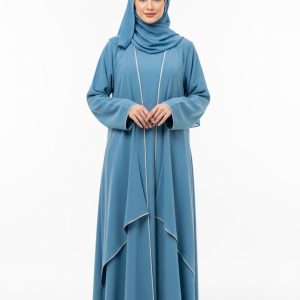 Sky Blue Crepe Abaya