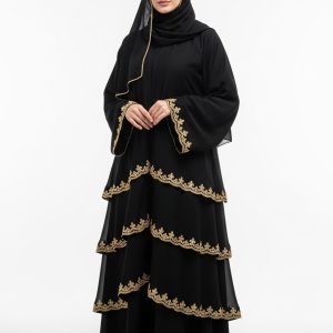 Black Layered Abaya