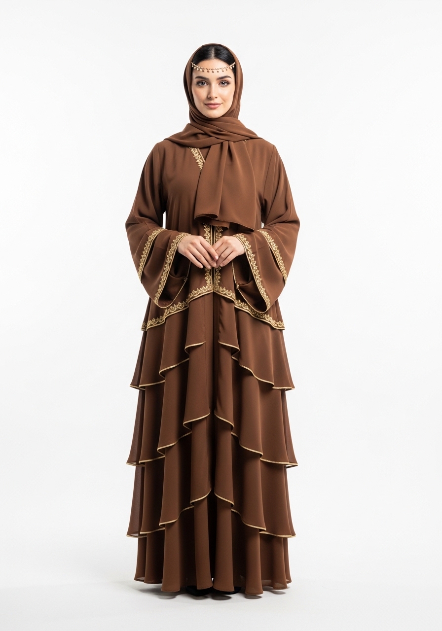 Brown Layered Abaya