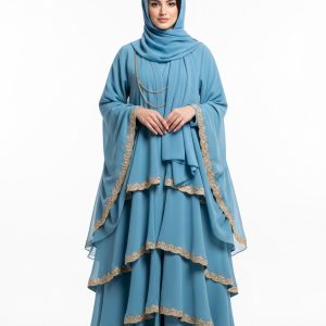 Blue Layered Abaya