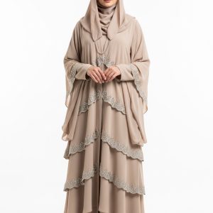Beige Layered Abaya