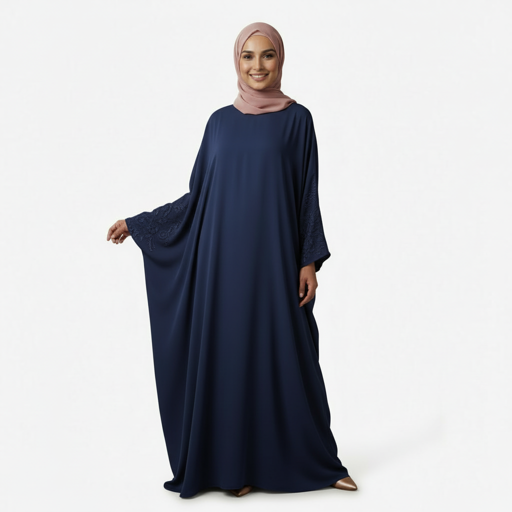 Navy Blue Fancy Burkha