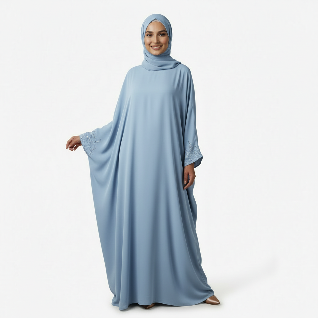 Sky Blue Fancy Burkha