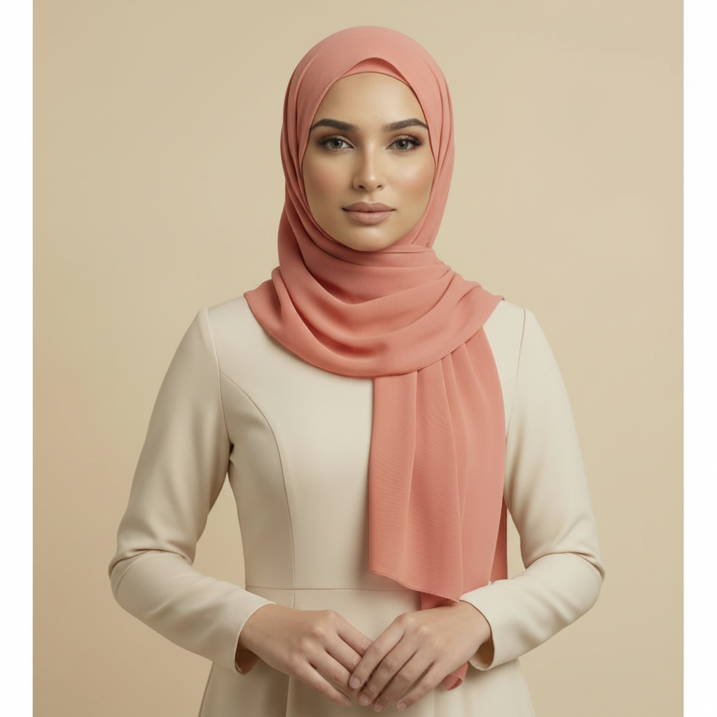 Coral Lycra Hijab