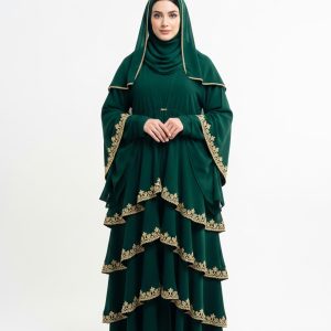 Dark Green Layered Abaya