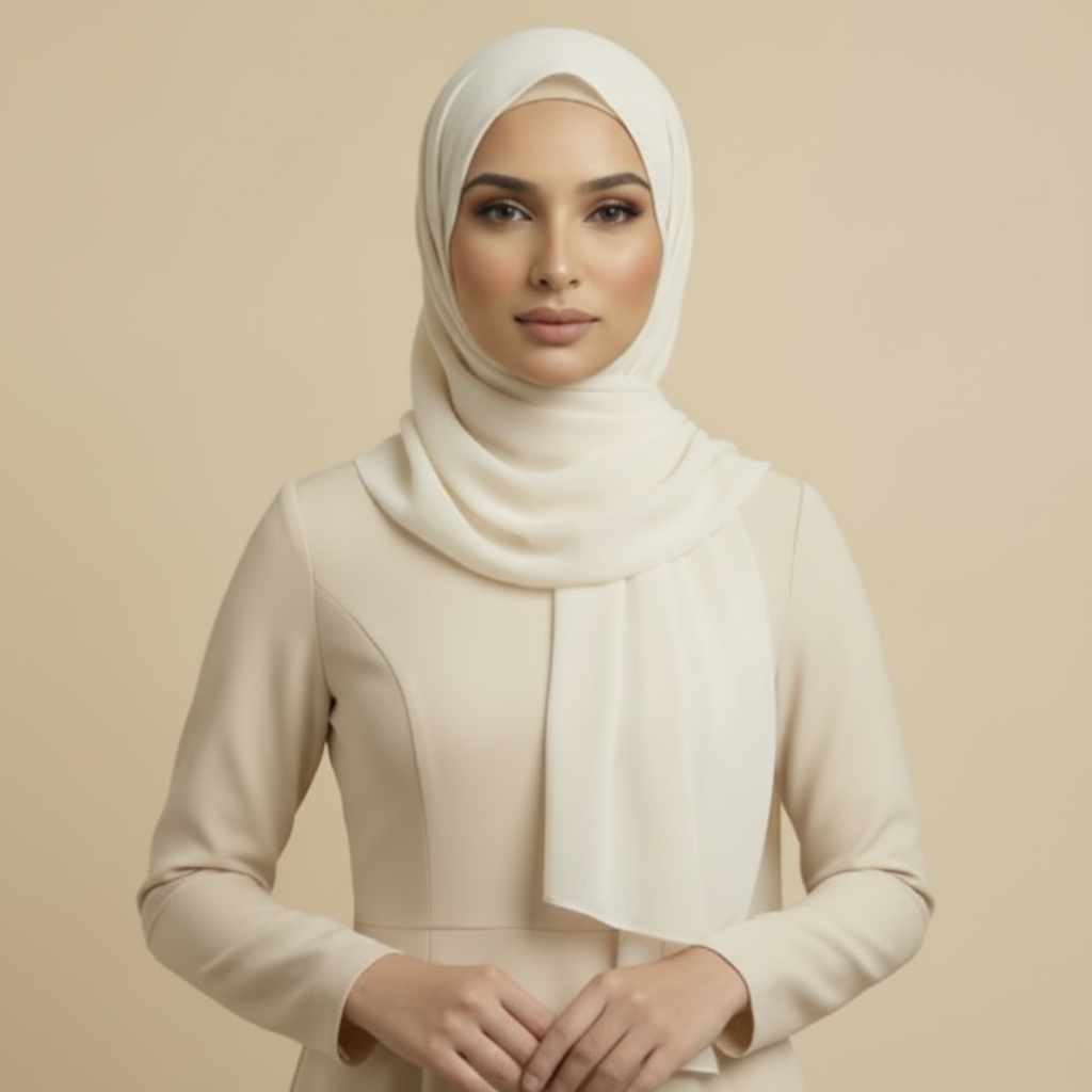 Off White Linen Hijab