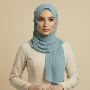 Sky Blue Linen Hijab
