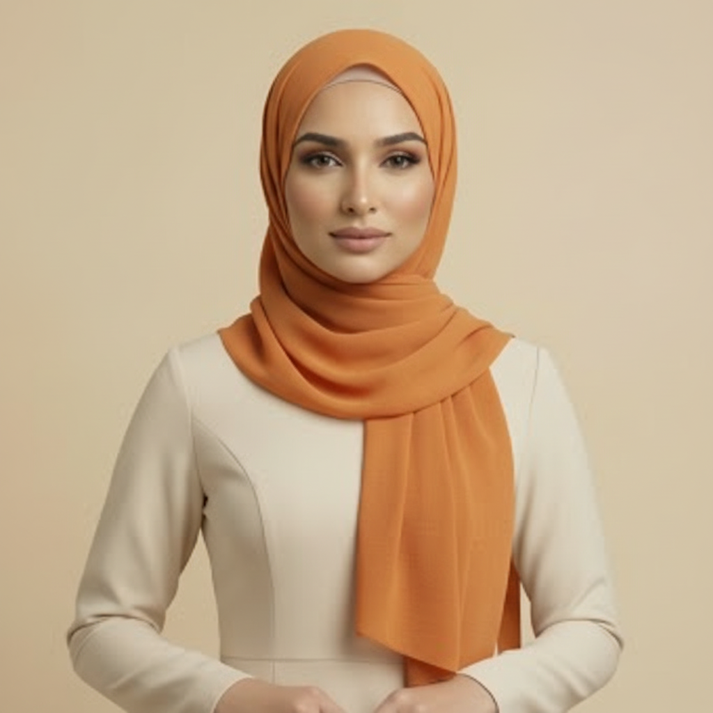 Orange Linen Hijab