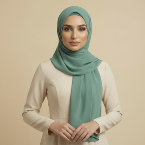 Teal Linen Hijab