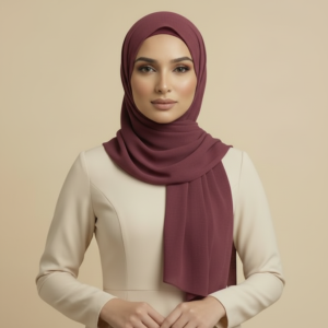 Burgundy Linen Hijab