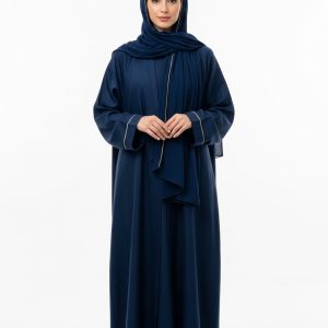 Navy Blue Linen Abaya