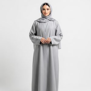 Silver Linen Abaya