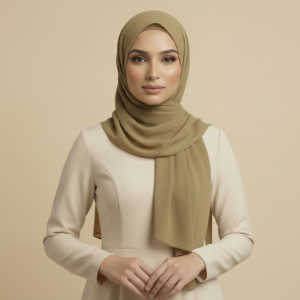 Khaki Linen Hijab