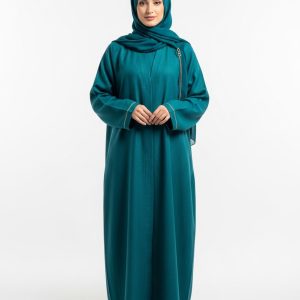 Teal Linen Abaya