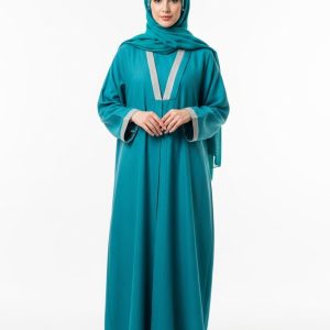 Turquoise Linen Abaya