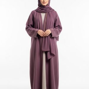 Plum Linen Abaya