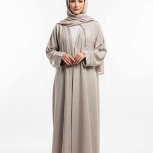 Nude Linen Abaya