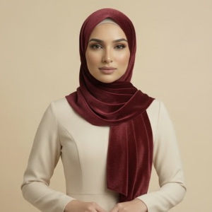 Maroon Velvet Hijab