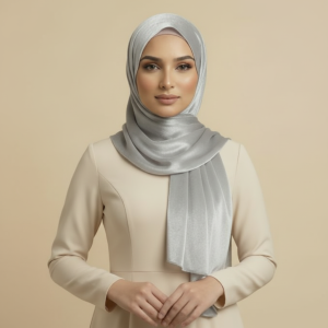 Silver Velvet Hijab