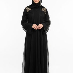 Black Mesh Abaya