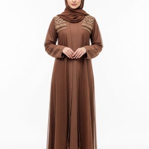 Brown Mesh Abaya