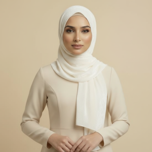 Off White Velvet Hijab