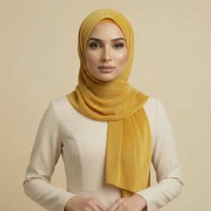 Yellow Velvet Hijab
