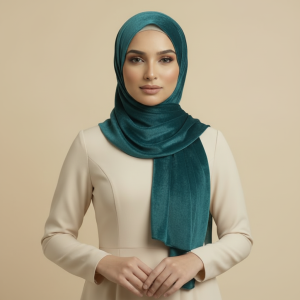 Teal Velvet Hijab