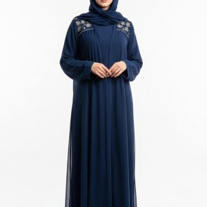 Blue Mesh Abaya
