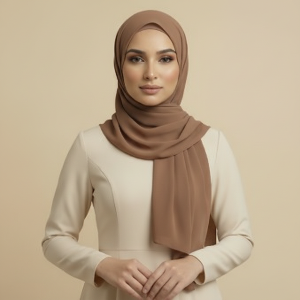 Brown Mesh Hijab