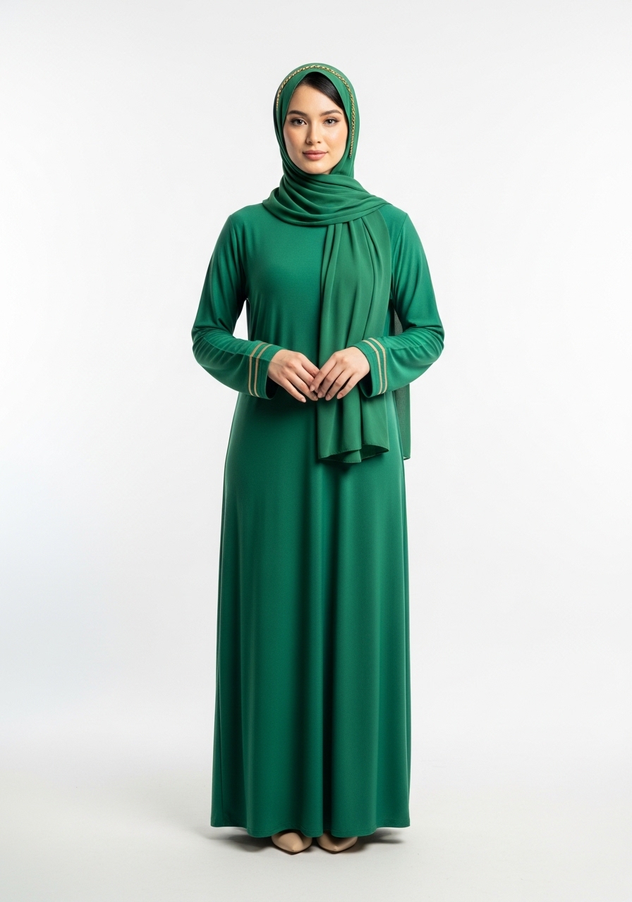 Green Jersey Abaya