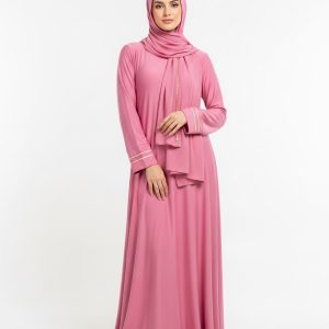 Pink Jersey Abaya