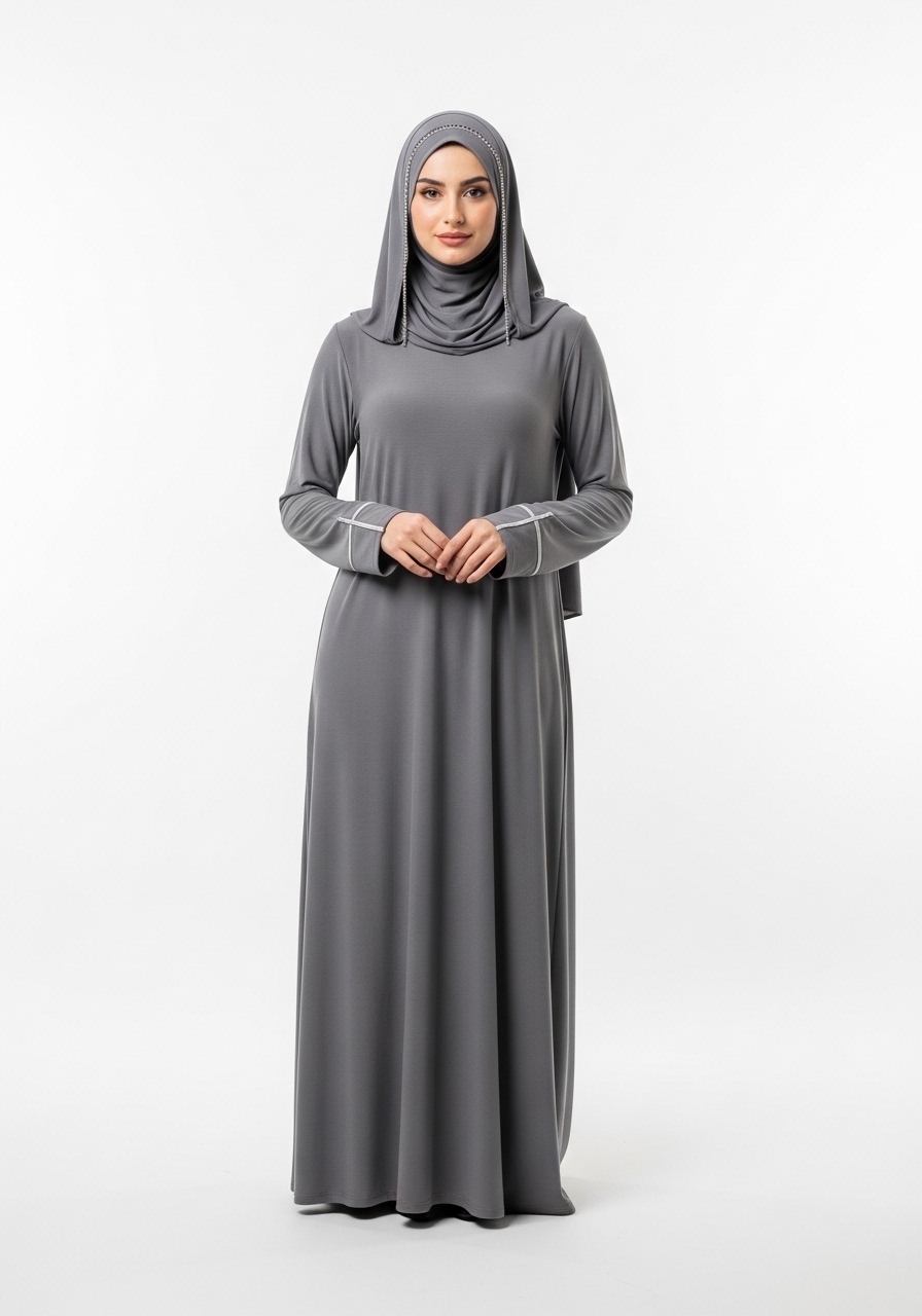 Grey Jersey Abaya