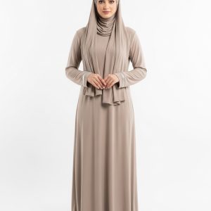 Beige Jersey Abaya