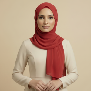 Red Mesh Hijab