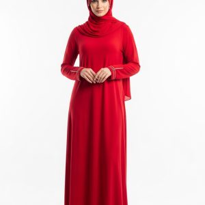 Red Jersey Abaya