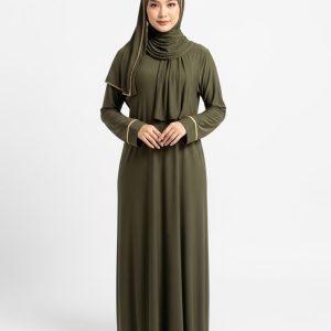 Olive Green Jersey Abaya