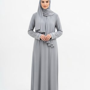 Silver Jersey Abaya