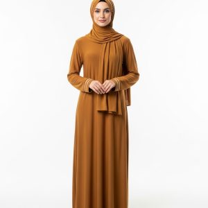 Mustard Jersey Abaya