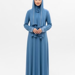 Sky Blue Jersey Abaya