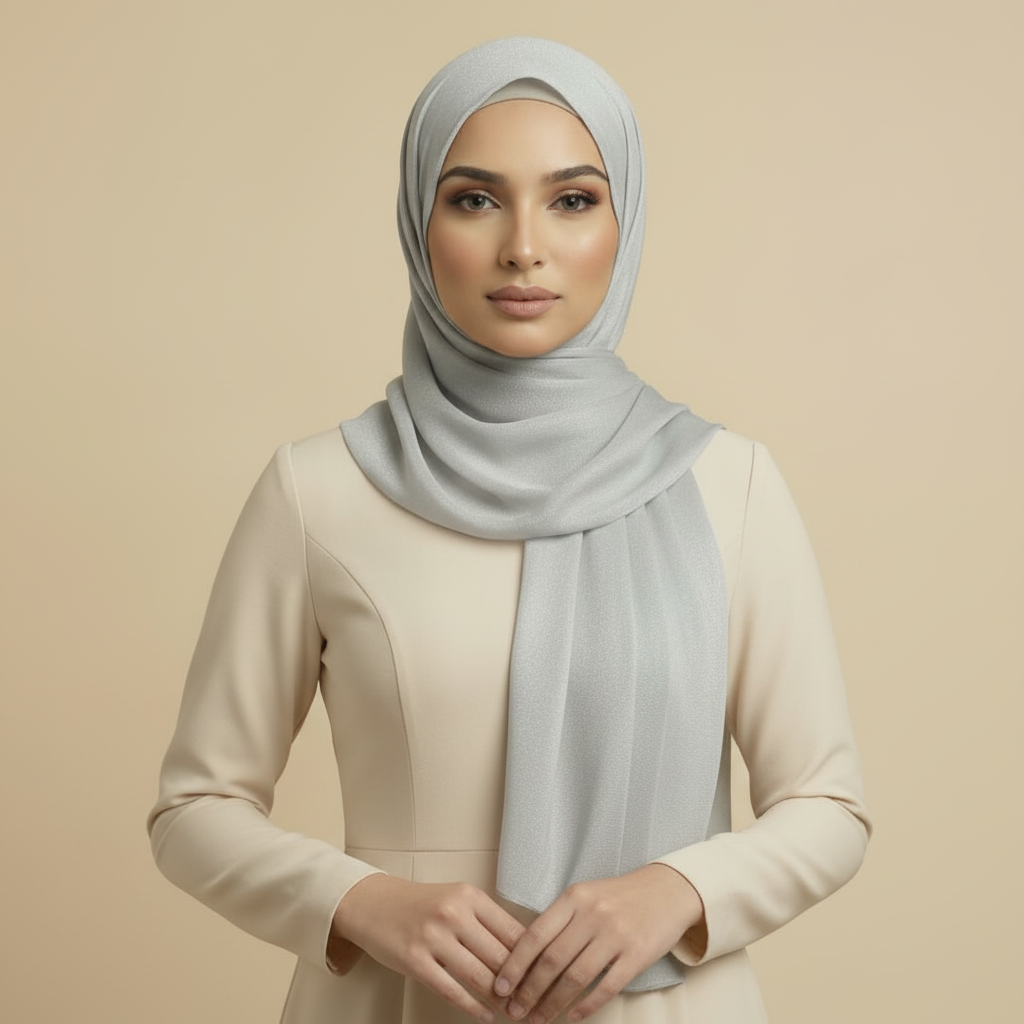 Silver Rayon Hijab