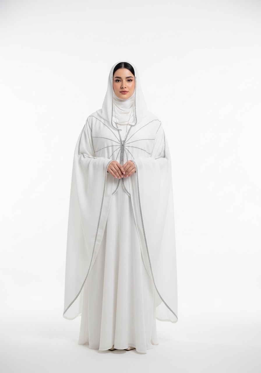 White Butterfly Abaya