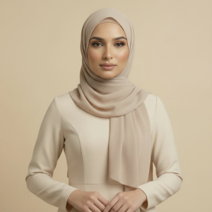 Beige Crepe Hijab