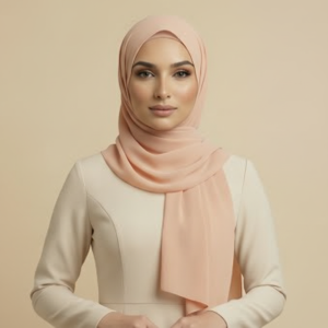 Peach Crepe Hijab
