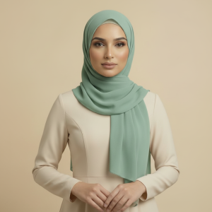 Olive Green Crepe Hijab
