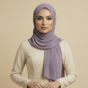Purple Crepe Hijab