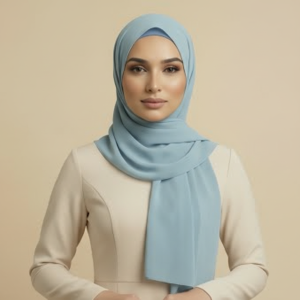 Sky Blue Crepe Hijab
