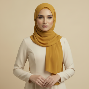 Mustard Crepe Hijab