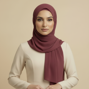 Burgundy Crepe Hijab